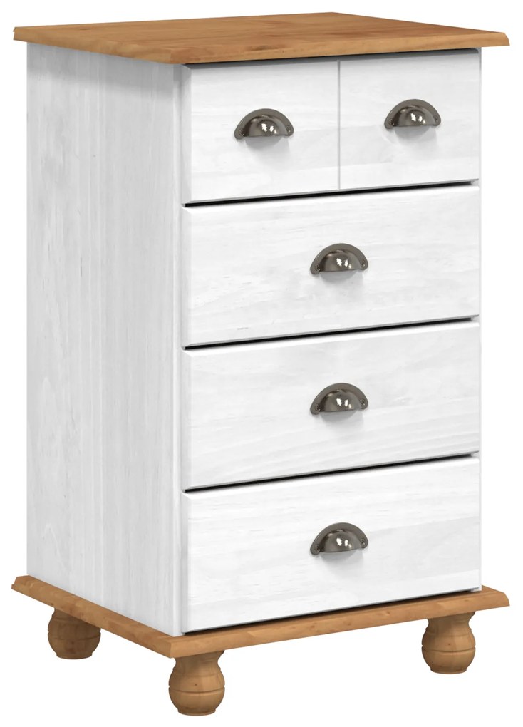 vidaXL Κουτί Με Συρτάρια 'ASKIM' Λευκό 45.8x40x79 cm Στερεό Ξύλο Πεύκου