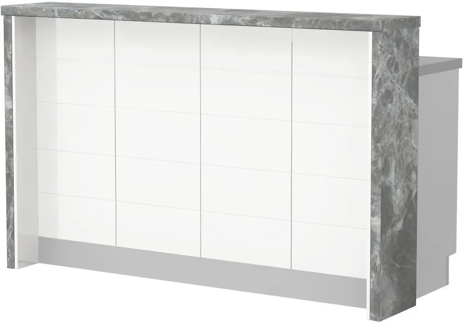 Πάγκος νησίδας Hudson-Μήκος: 150 εκ.-Γκρι-White Marble