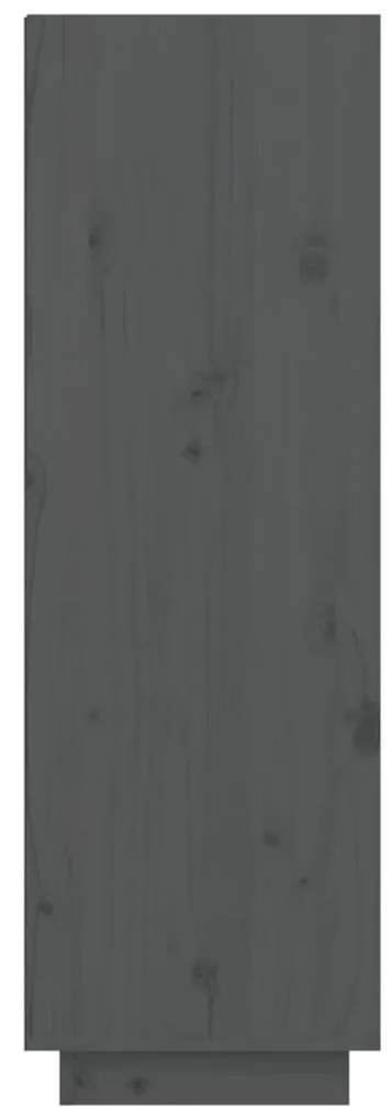 vidaXL Παπουτσοθήκη Γκρι 60 x 34 x 105 εκ. από Μασίφ Ξύλο Πεύκου
