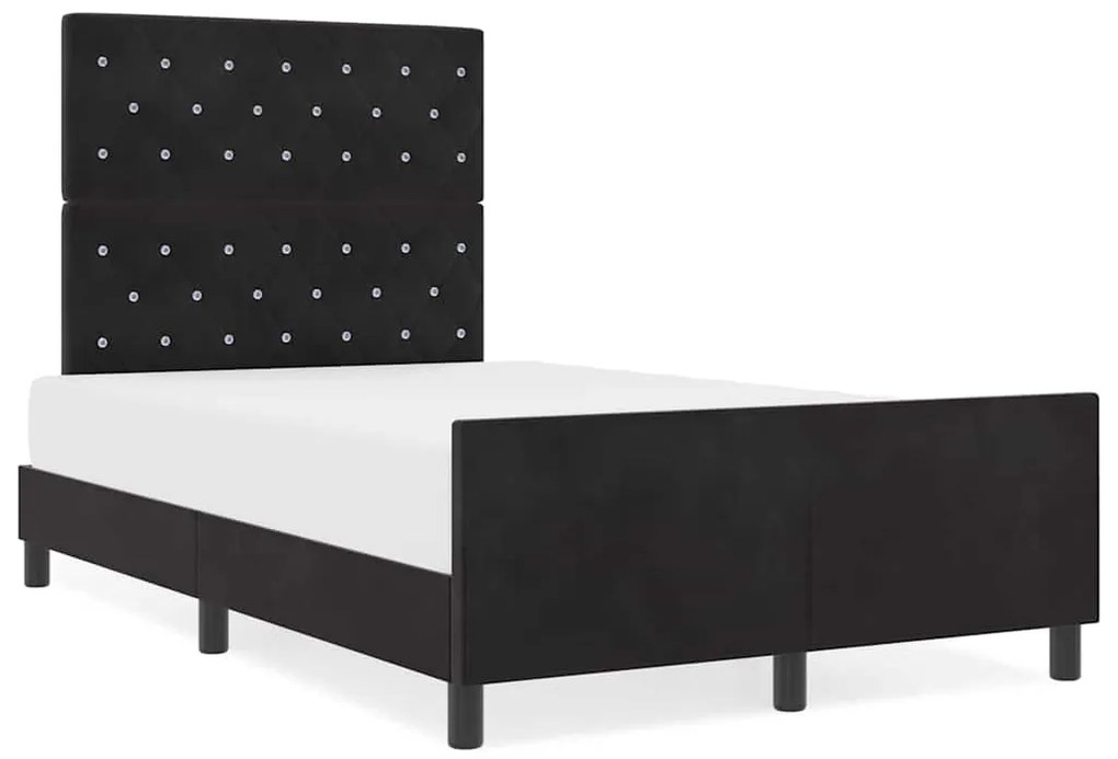 vidaXL Σκελετός Κρεβατιού με κεφαλάρι Μαύρο 120 x 190 cm Βελούδο