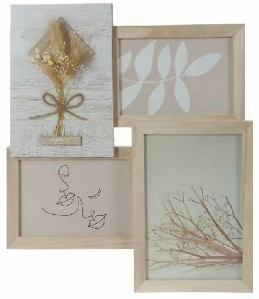Κορνίζα DKD Home Decor 31 x 2,4 x 34 cm Κρυστάλλινο Φυσικό Shabby Chic