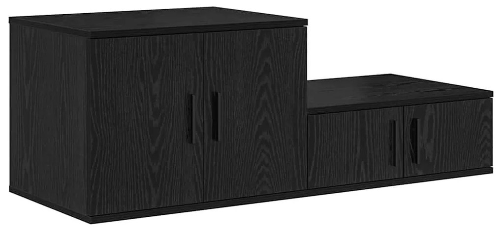 vidaXL Ντουλάπι αποθήκευσης 2 pcs Μαύρη Οξυά 103 x 41 x 40 εκ