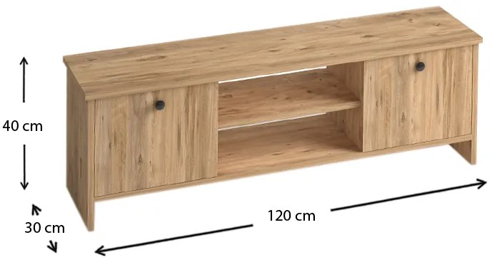 Έπιπλο τηλεόρασης Cube Megapap μελαμίνης χρώμα pine 120x30x40εκ.