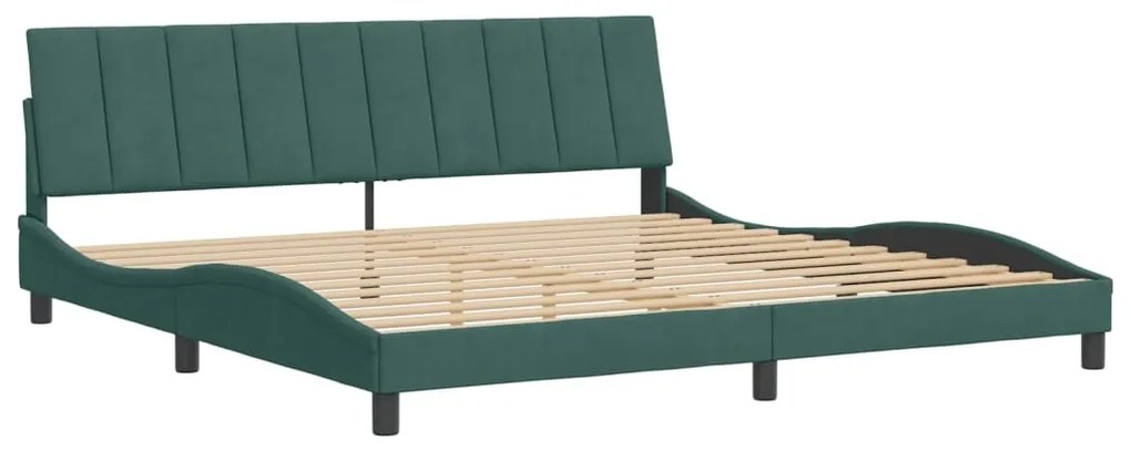 vidaXL Σκελετός Κρεβατιού Χωρίς Στρώμα Hanko Πράσινο 200x200εκ. Βελούδινο