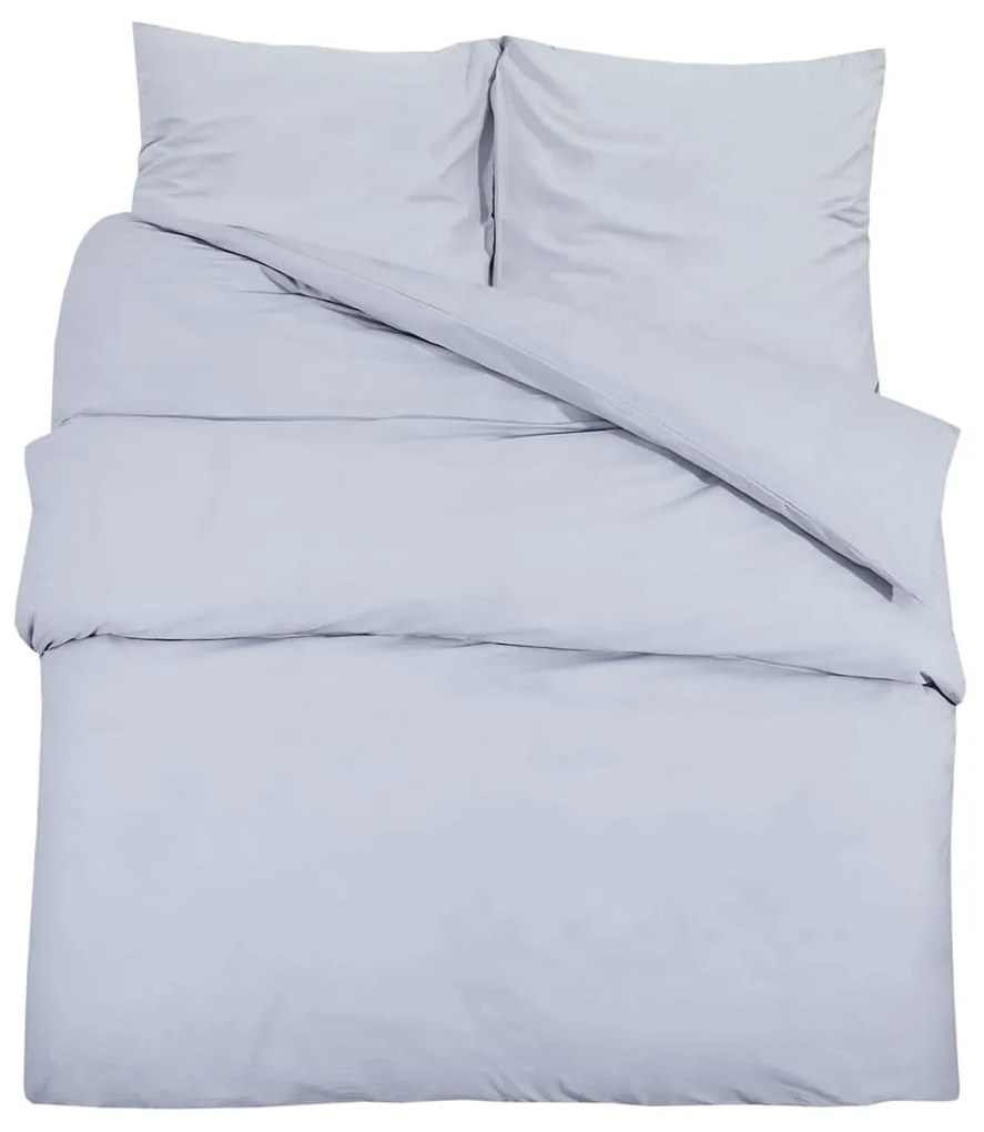 vidaXL Σετ Παπλωματοθήκη  Γκρι 155x220 cm Βαμβακερό