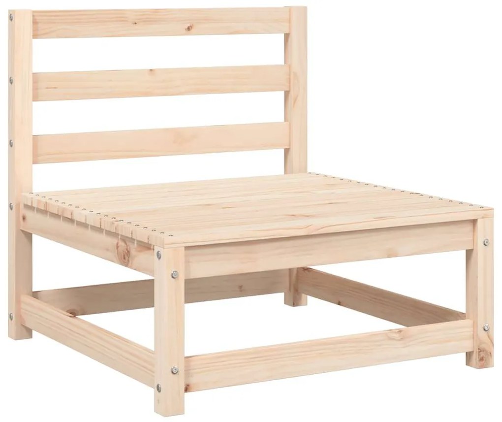 vidaXL Καναπές Κήπου Χωρίς Μπράτσα από Μασίφ Ξύλο Πεύκου με Μαξιλάρια