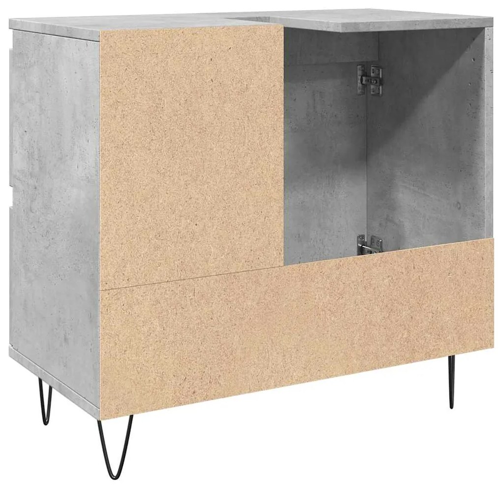 vidaXL Ντουλάπι Μπάνιου Γκρι Σκυροδέματος 65x33x60 εκ. Επεξ. Ξύλο