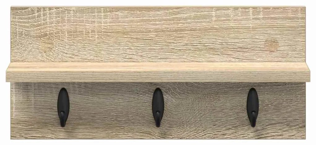 vidaXL Τοίχου Κρεμάστρα με ράφι Sonoma Δρυς 40 x 10.5 x 18 εκ