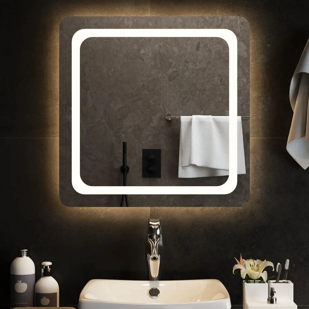 vidaXL Καθρέφτης Μπάνιου με LED 60x60 εκ.