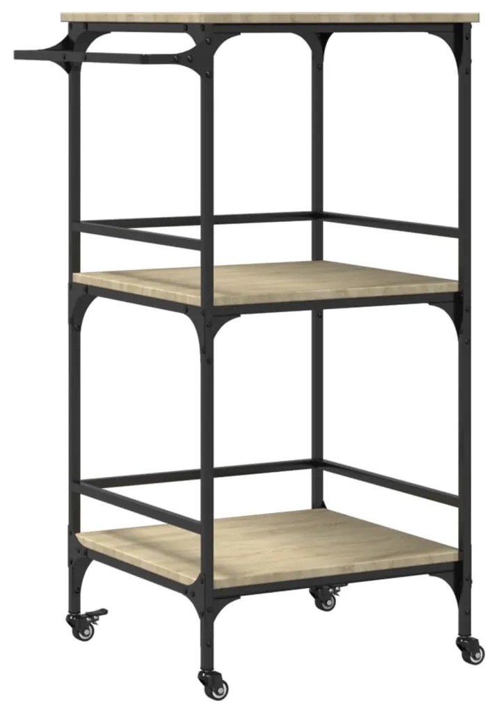 vidaXL Τρόλεϊ Κουζίνας Sonoma Δρυς 60,5x50x105 εκ. Επεξεργασμένο Ξύλο
