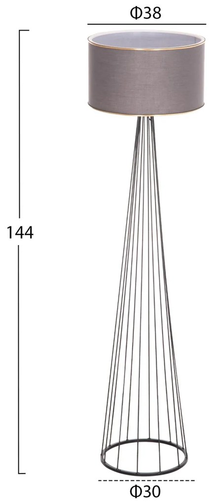 ΦΩΤΙΣΤΙΚΟ ΔΑΠΕΔΟΥ ΜΕΤΑΛΛΙΚΟ ΓΚΡΙ  Φ38x155 εκ. 38x38x155 εκ.