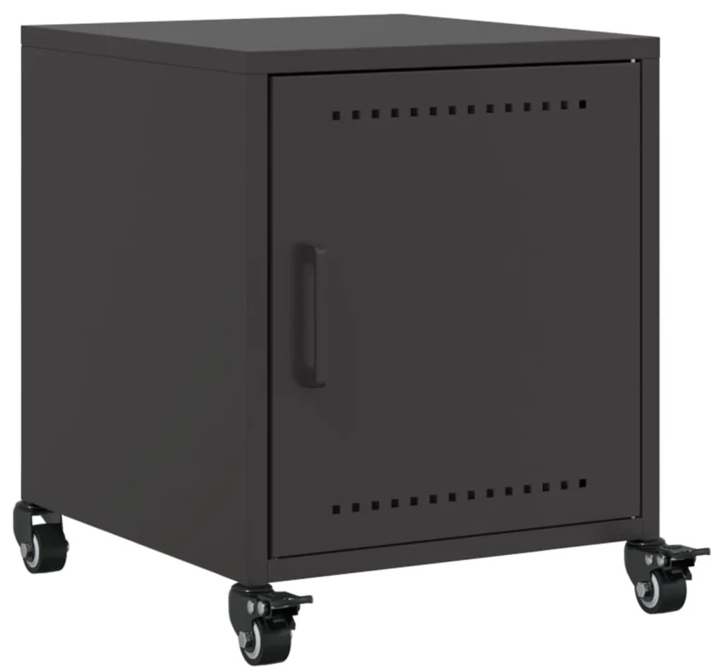 vidaXL Κομοδίνα 2 τεμ. Μαύρο 36x39x43,5 εκ. από Χάλυβα