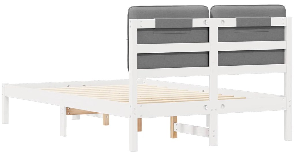 vidaXL Σκελετός Κρεβατιού με Επενδεδυμένο Κεφαλάρι Ανοιχτό γκρι