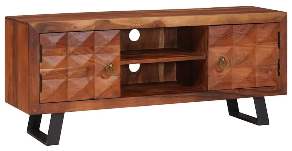 vidaXL Ντουλάπι TV καφέ μελί 112 x 30 x 48 εκ Μασίφ ξύλο ακακίας