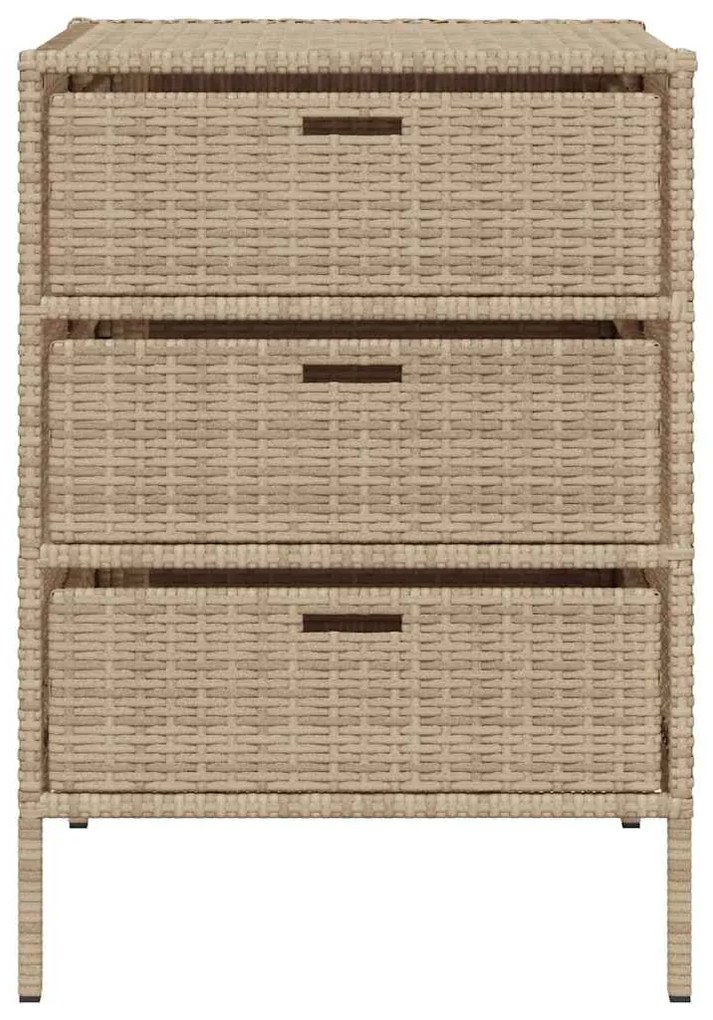 vidaXL Ντουλάπι Αποθήκευσης Κήπου Beige 55x59x80 εκ. Συνθετικό Ρατάν