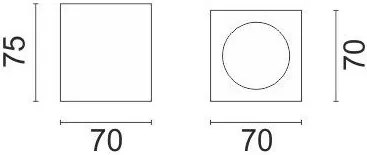 Σποτ οροφής 566 Square-Ύψος: 7,5 εκ.-Leuko