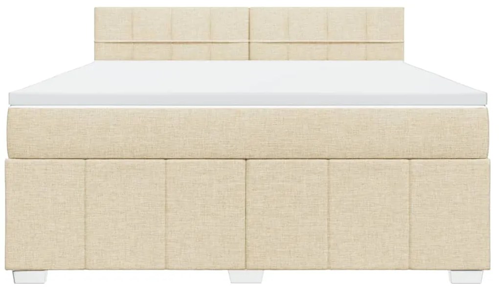 ΚΡΕΒΑΤΙ BOXSPRING ΜΕ ΣΤΡΩΜΑ ΚΡΕΜ 180X200 ΕΚ. ΥΦΑΣΜΑΤΙΝΟ 3287152