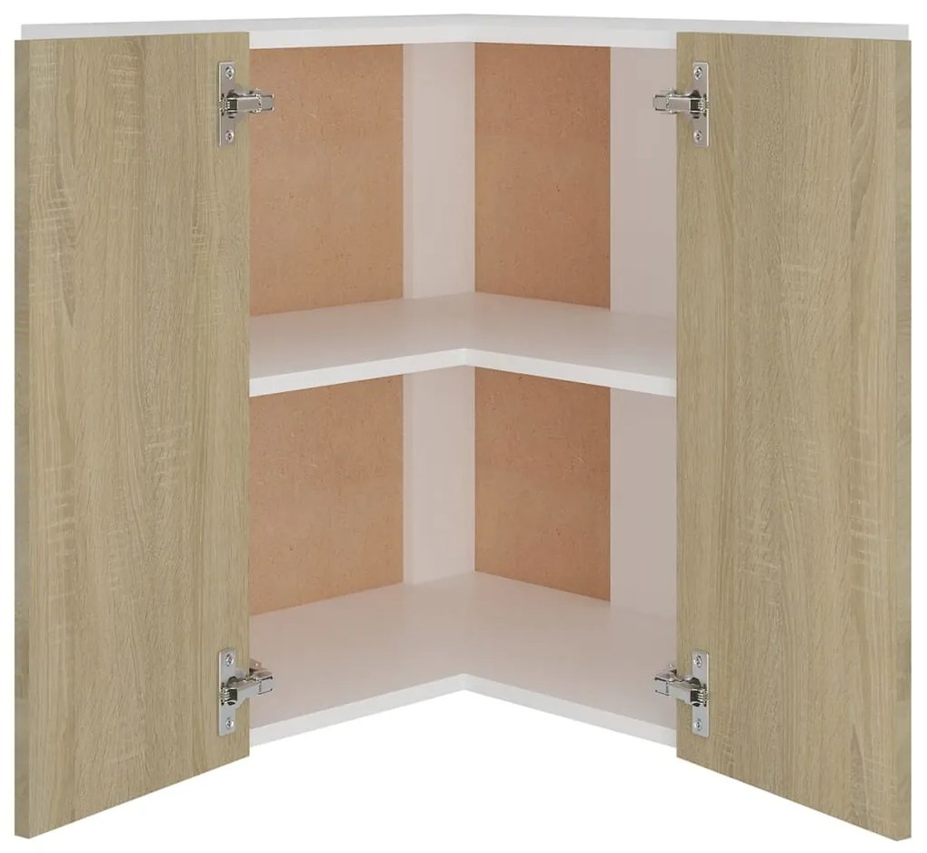 vidaXL Ντουλάπι Γωνία Κρεμαστό Sonoma Δρυς 57x57x60 εκ. Μοριοσανίδα
