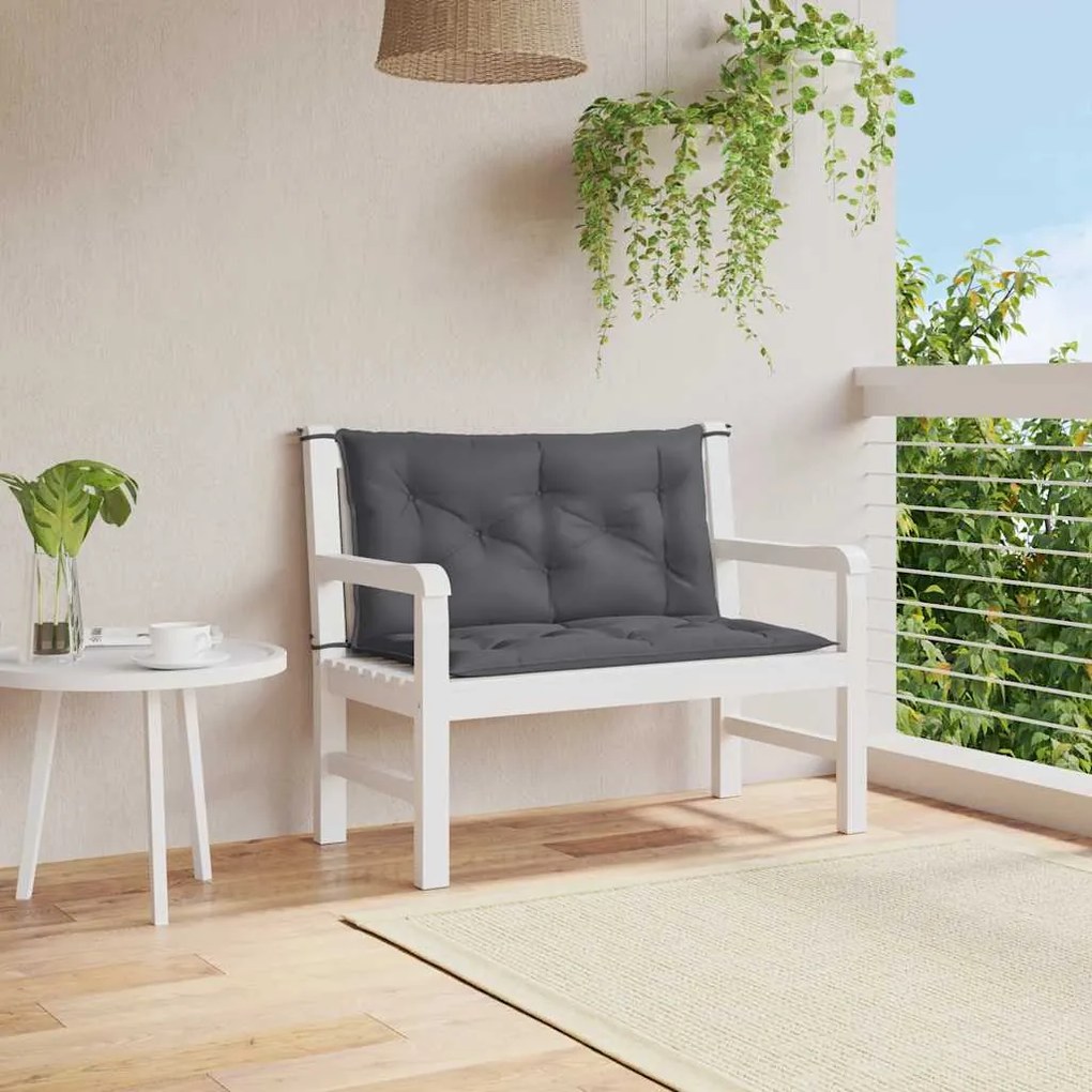 vidaXL Μαξιλάρι Πάγκου Κήπου Ανθρακί 100x(50+50)x7 εκ. Ύφασμα Oxford
