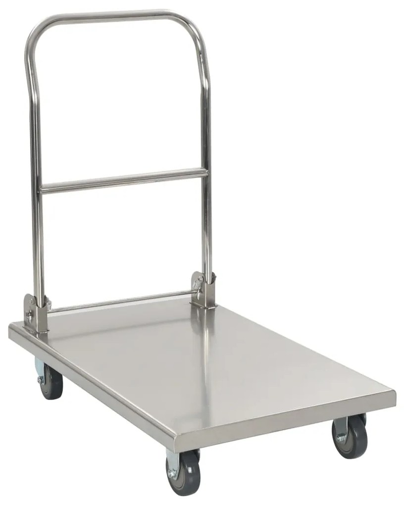 Πλατφόρμα Μεταφοράς Ασημί 82x53x86 εκ. από Ανοξείδωτο Ατσάλι