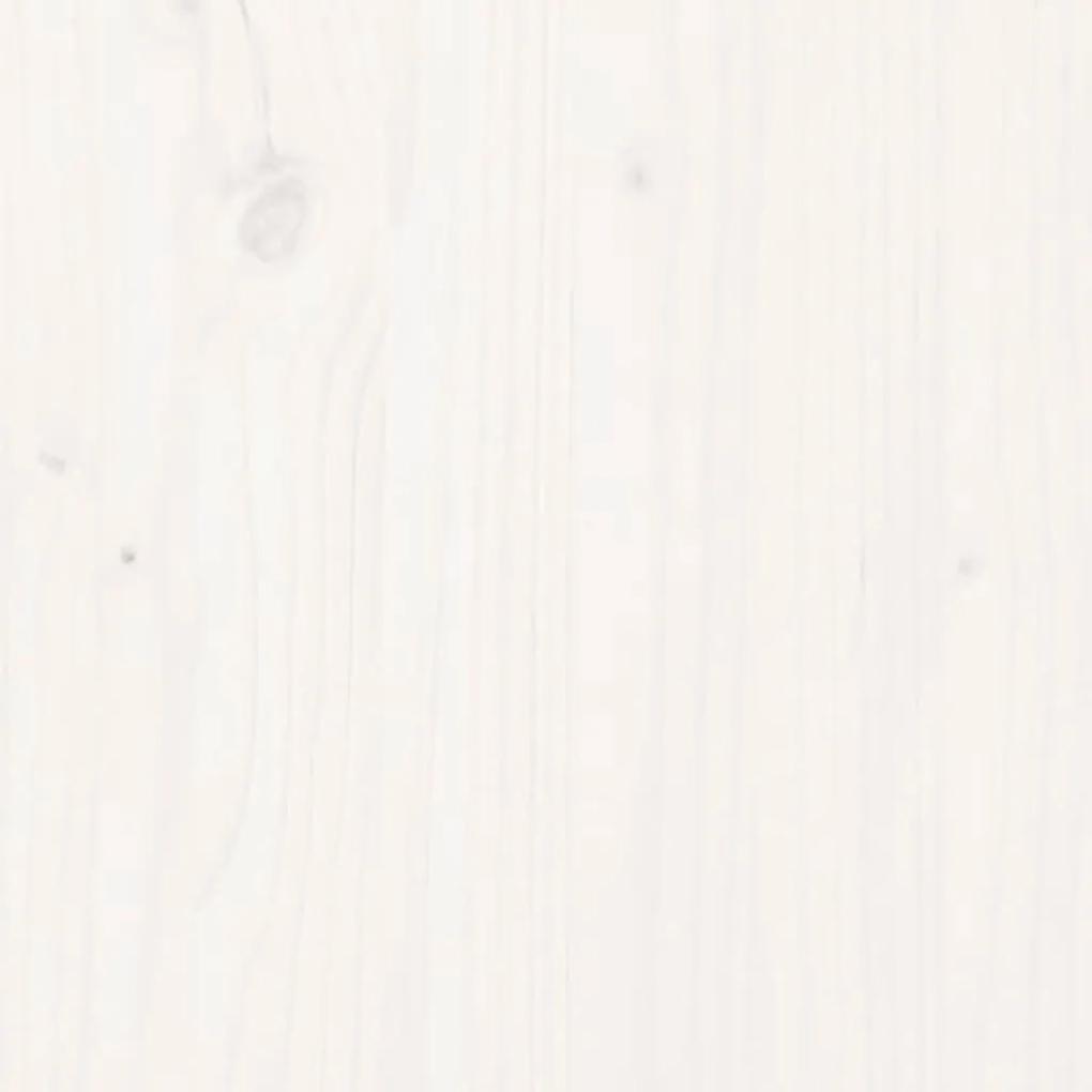 Πλαίσιο Κρεβατιού Κεφαλάρι Λευκό 150x200εκ Μασίφ Πεύκο - Λευκό