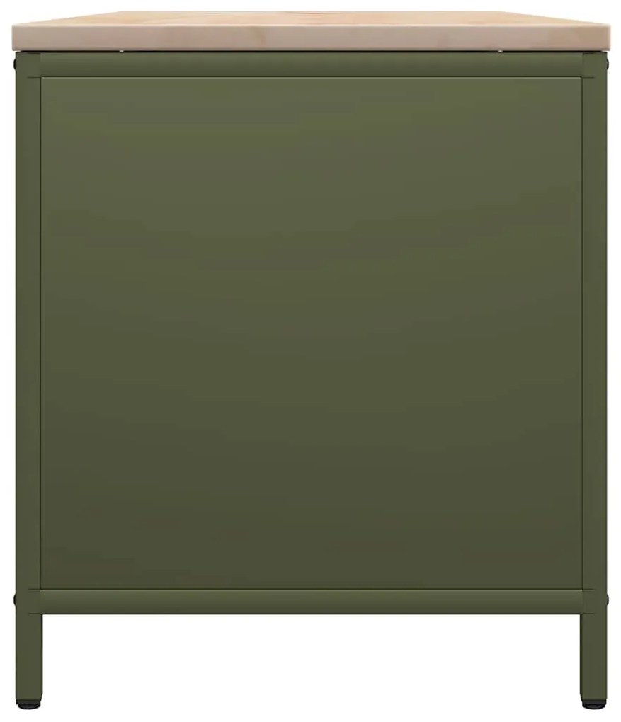 vidaXL Ράφι για καυσόξυλα με ξύλινη κορυφή 100,5x35,5x40 εκ.