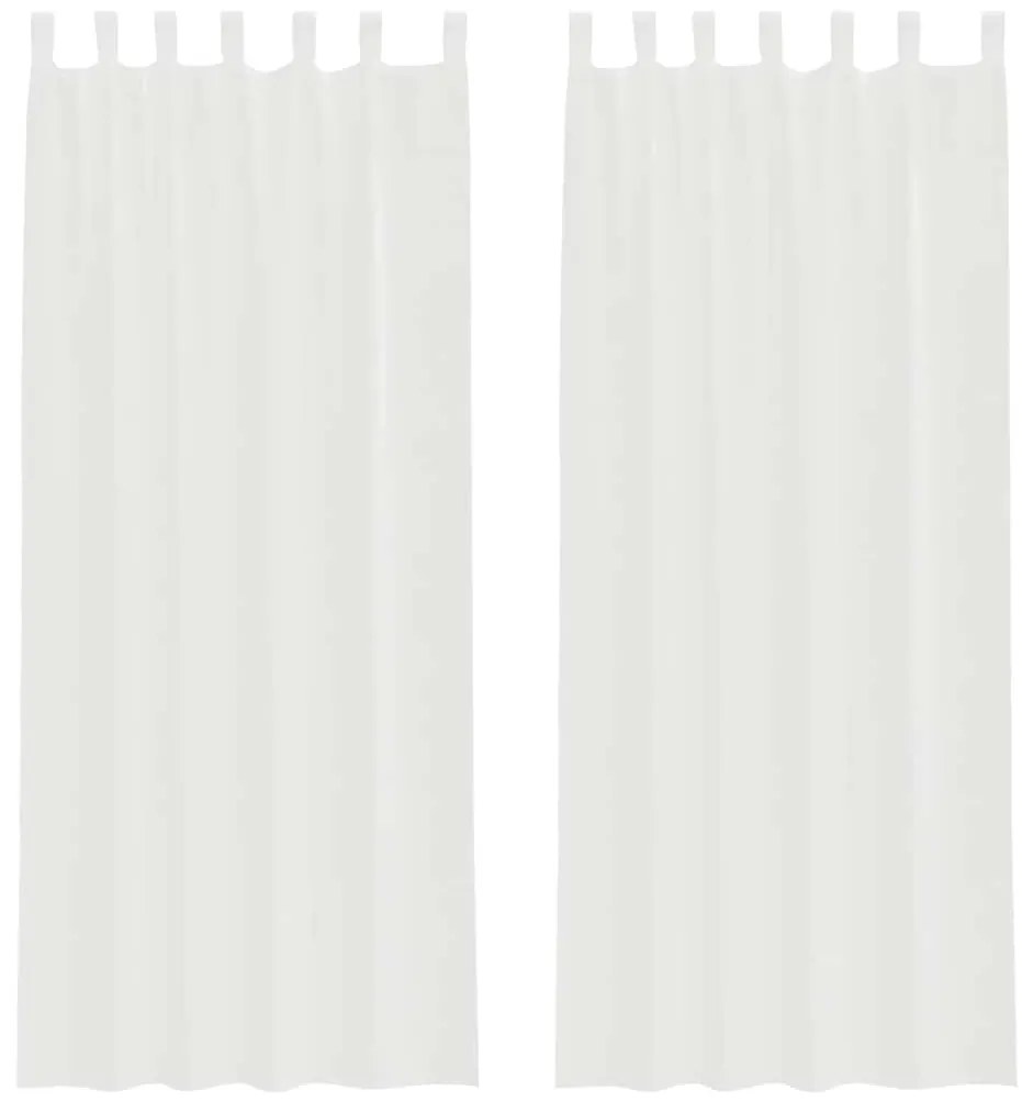 vidaXL Κουρτίνες Voile με βρόχους 2 τεμάχια Λευκό 140x260 cm