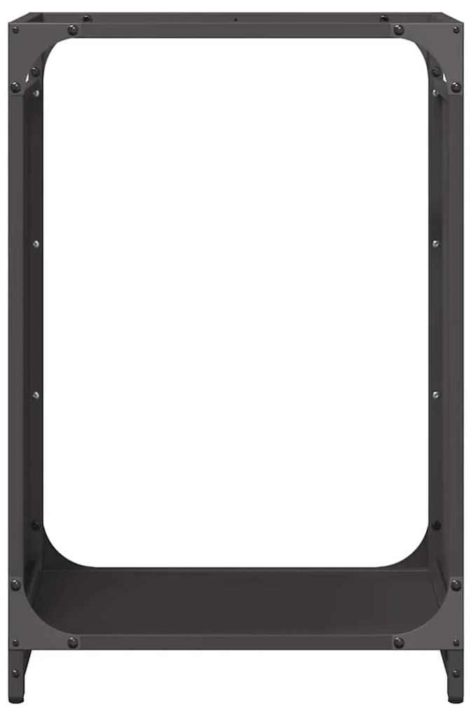 vidaXL Ράφι Καυσόξυλων Μαύρο 44x28x65 εκ. Χάλυβας ψυχρής έλασης