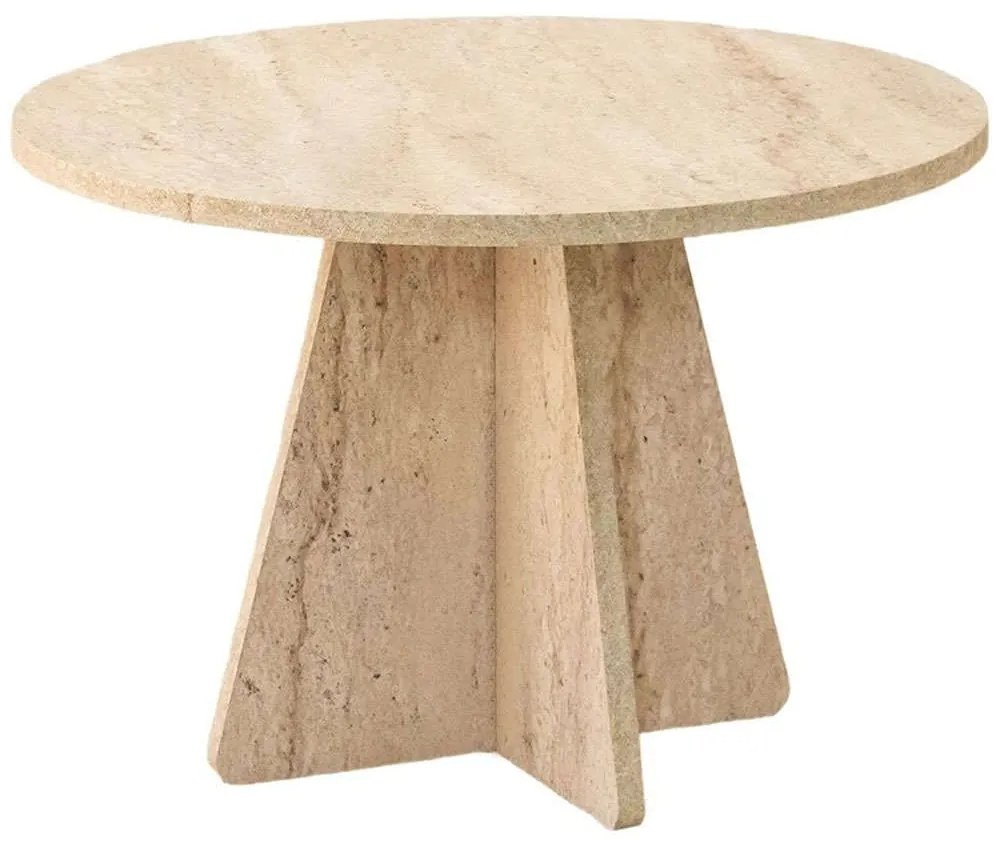 Τραπέζι Σαλονιού Mushroom 552NOS2506 Φ60x40cm Travertine Beige