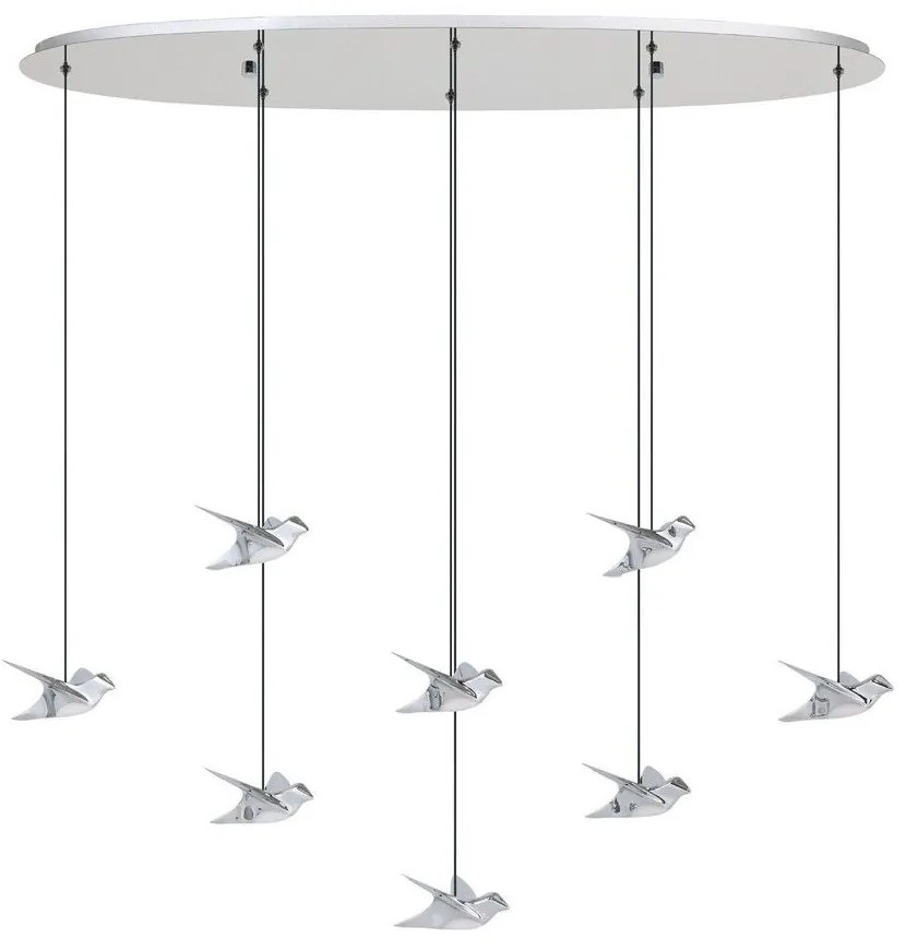 Φωτιστικό Οροφής Κρεμαστό Paratebueno 2 390401 8xLed Dim L1160 Chrome Eglo