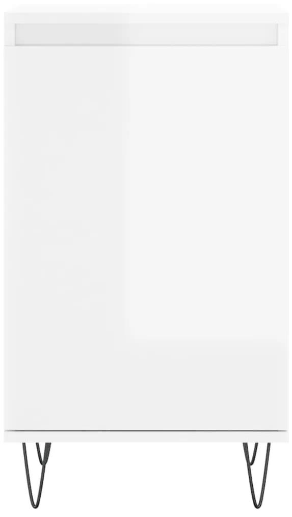 Ντουλάπια 2 τεμ. Γυαλιστ. Λευκό 40x35x70 εκ. από Επεξεργ. Ξύλο - Καφέ