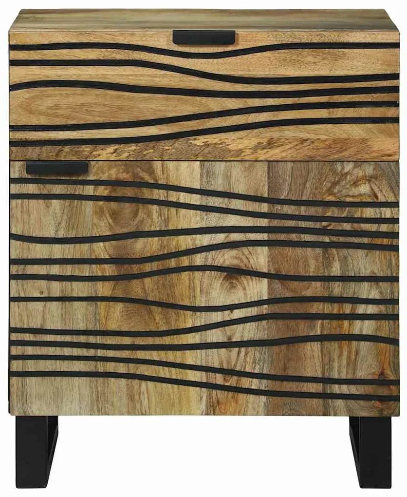 vidaXL Κομοδίνο με συρτάρι Καφέ 50 x 33 x 60 εκ Μασίφ ξύλο μάνγκο