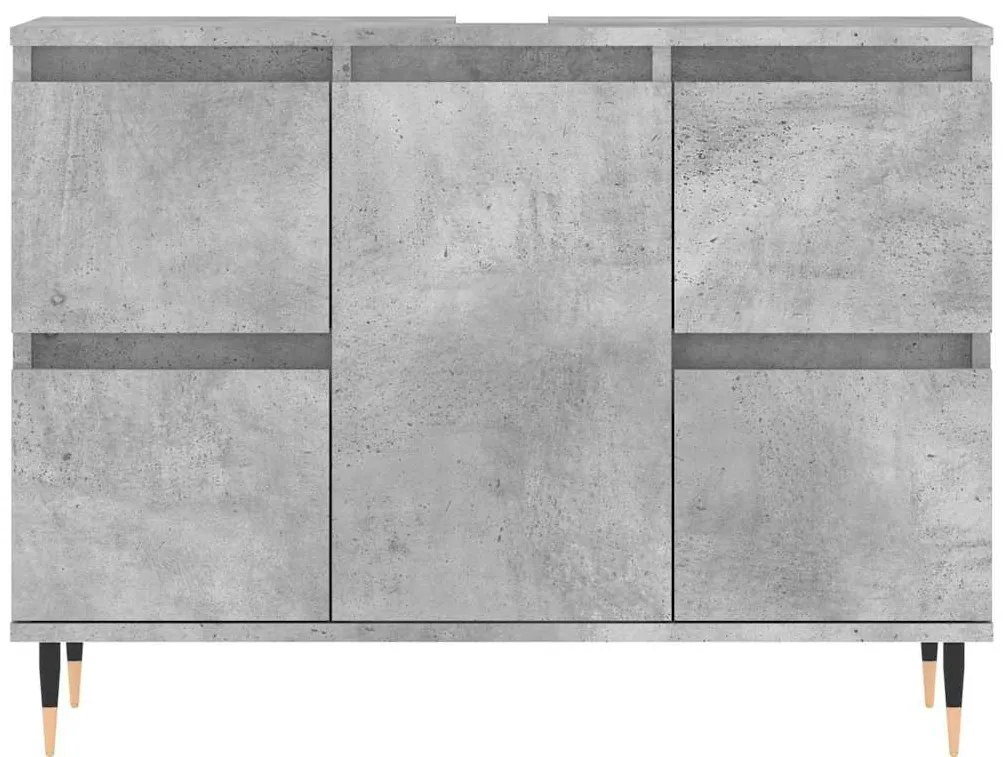vidaXL Ντουλάπι Μπάνιου Γκρι Σκυροδέματος 80x33x60 εκ. Επεξ. Ξύλο