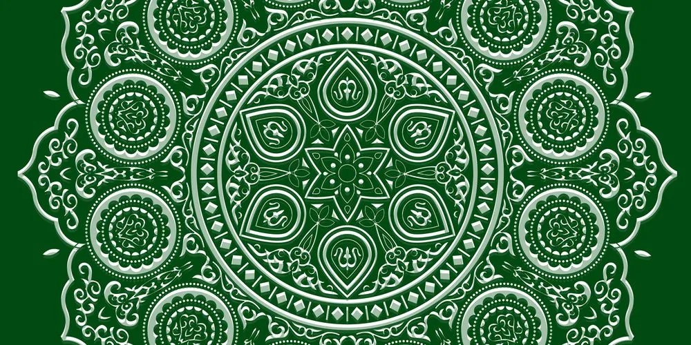 Εικόνα ντελικάτη έθνικ Μάνταλα σε πράσινο σχέδιο - 120x60