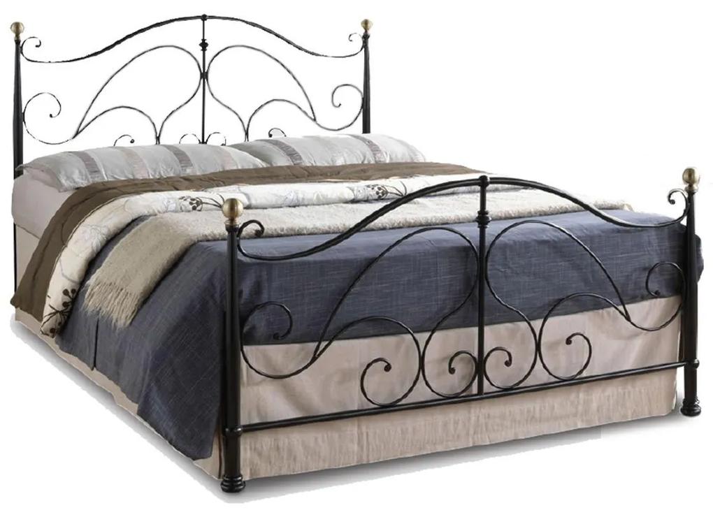 14250006 Κρεβάτι EVELYN Μεταλλικό Semy Glossy Black 210x159x109cm Μέταλλο, 1 Τεμάχιο