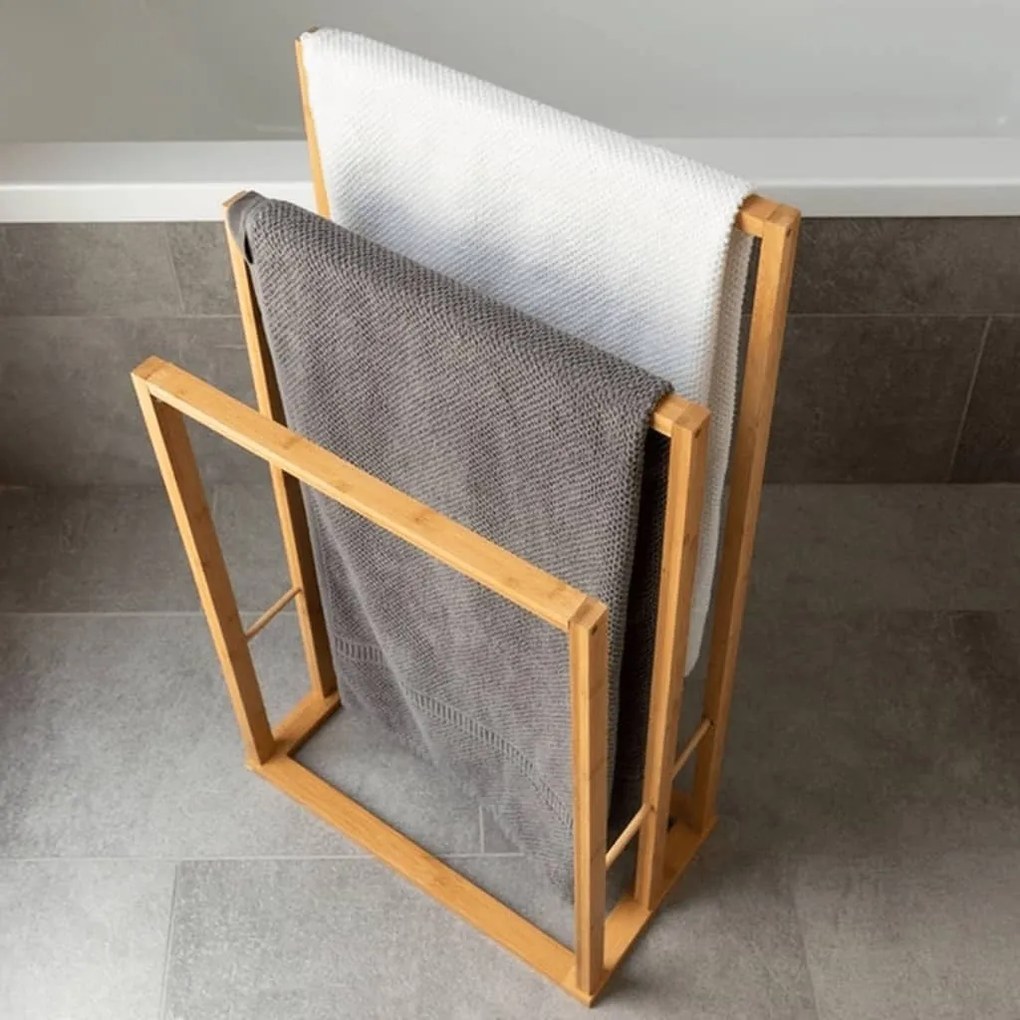 Bathroom Solutions Κρεμάστρα για Πετσέτες με 3 Mπάρες από Μπαμπού