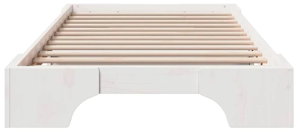 vidaXL Κρεβάτι Λευκό 90x200 εκ. Μασίφ Ξύλο Πεύκου