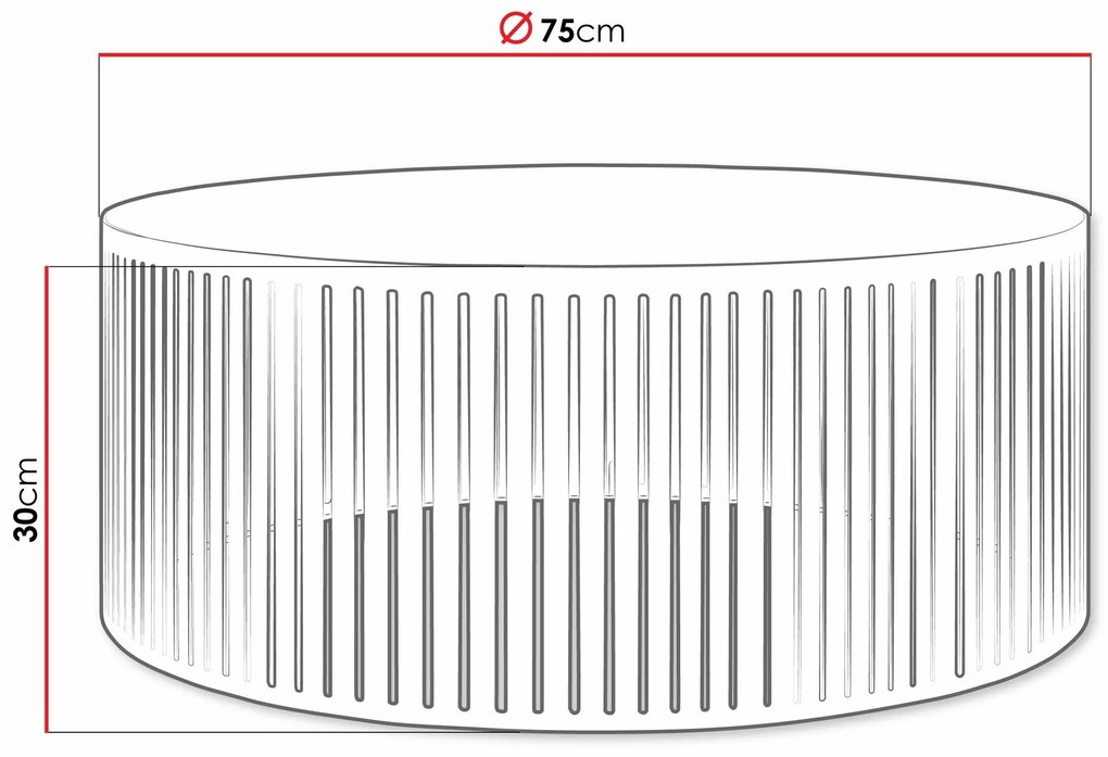 Τραπεζάκι σαλονιού Oswego 122, Άσπρο, 30cm, 19 kg, Πλαστικοποιημένη μοριοσανίδα, Στρόγγυλος | Epipla1.gr