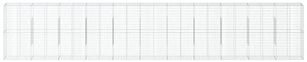 vidaXL Συρματοκιβώτιο με Κάλυμμα 1100x50x200εκ από Γαλβανισμένο Χάλυβα