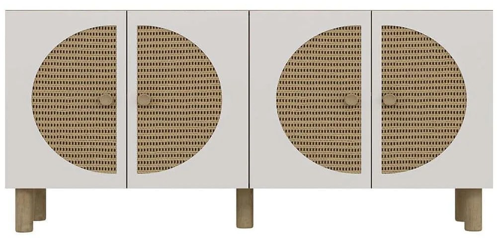 Μπουφές Inci Bohem 475OLV3132 150x35x75cm Oak-White Μοριοσανίδα, Μελαμίνη