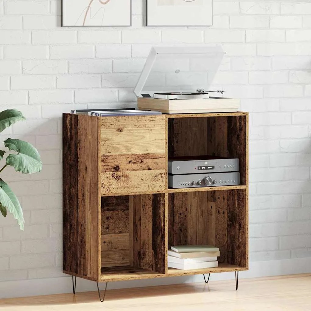 vidaXL Ντουλάπι δίσκων βινυλίου με ράφι artisan δρυς 85 x 38 x 89 εκ.