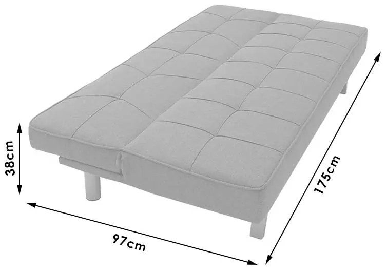 Καναπές-κρεβάτι Travis pakoworld 3θέσιος με ύφασμα μπεζ 175x83x74εκ - 035-000025 - 035-000025
