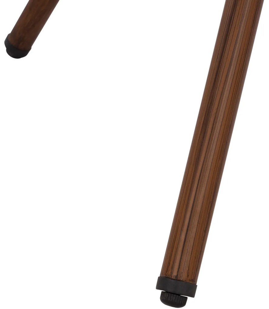 Τραπέζι MOSES Αλουμινίου Bamboo look Καφέ με Γυαλί Φ70x76Υ εκ. 70x70x76 εκ.