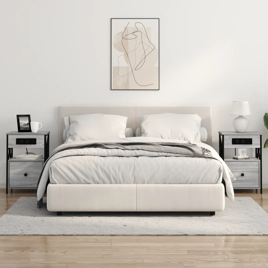 vidaXL Κομοδίνο Γκρι sonoma 40 x 31 x 60 εκ. Επεξεργασμένο ξύλο
