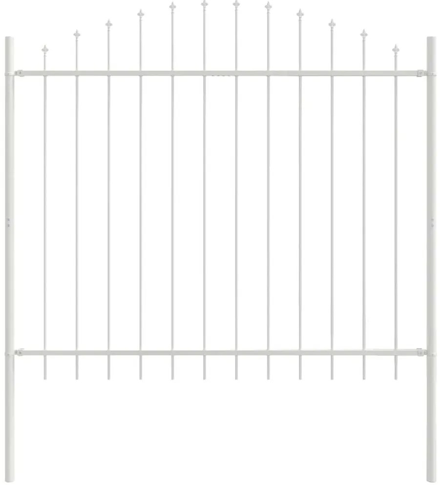 vidaXL Λευκός Κήπος Φράχτης με Τόξο, 3.4μ x 1.25μ - Φτιαγμένος από Χάλυβα