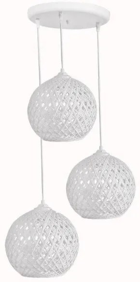 Κρεμαστό Φωτιστικό Οροφής SILK-01 PENDEL 3/L Λευκό 31-1234 Heronia-31-1234-Λευκό 31-1234