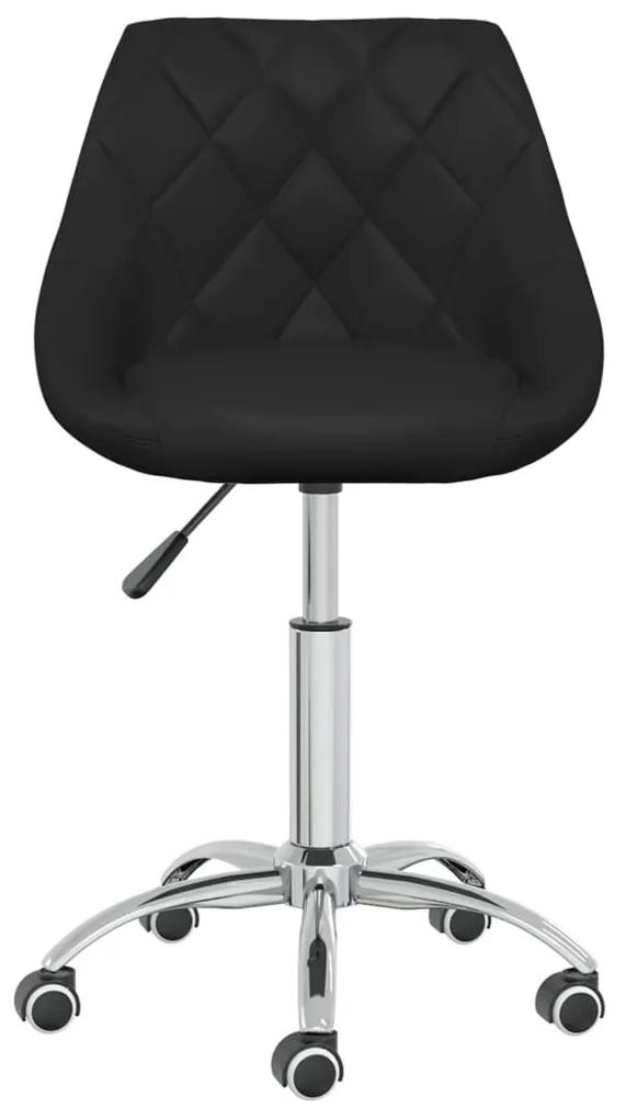 vidaXL Καρέκλα Τραπεζαρίας Περιστρεφόμενη Μαύρη από Συνθετικό Δέρμα
