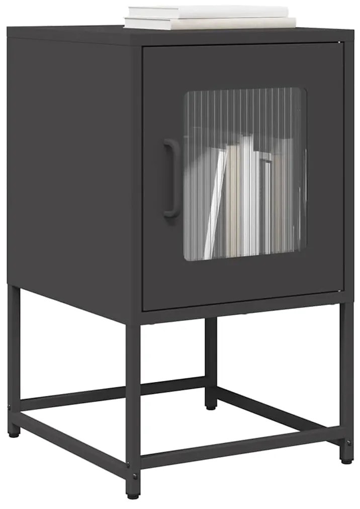 vidaXL Κομοδίνο Μαύρο 36x39x60,5 cm από χάλυβα ψυχρής έλασης