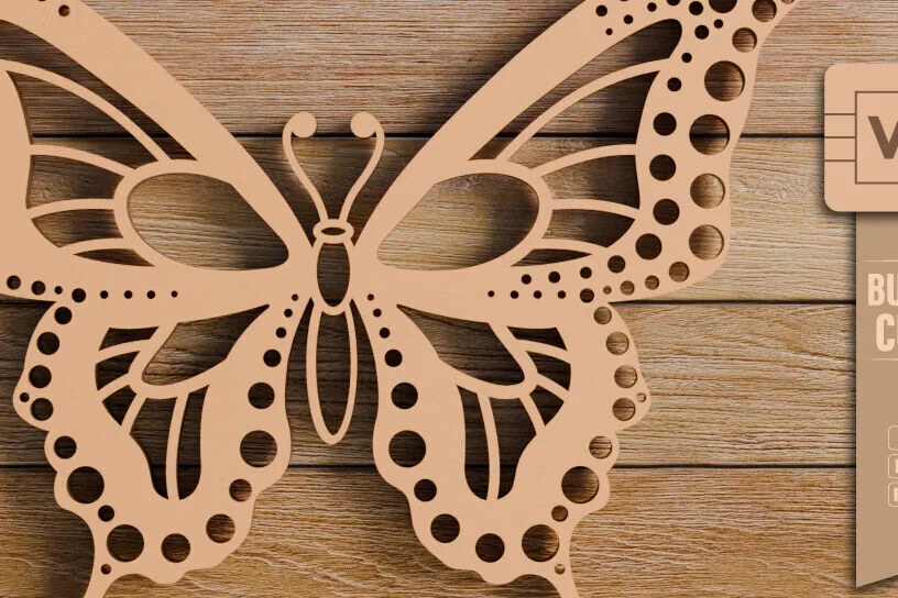 Σετ των 2 Intra απο ξύλο plywood 3mm-4mm πάχος  πεταλούδας και κοπής CNC Δίασταση 20x30 cm INTRAFABR-98933478