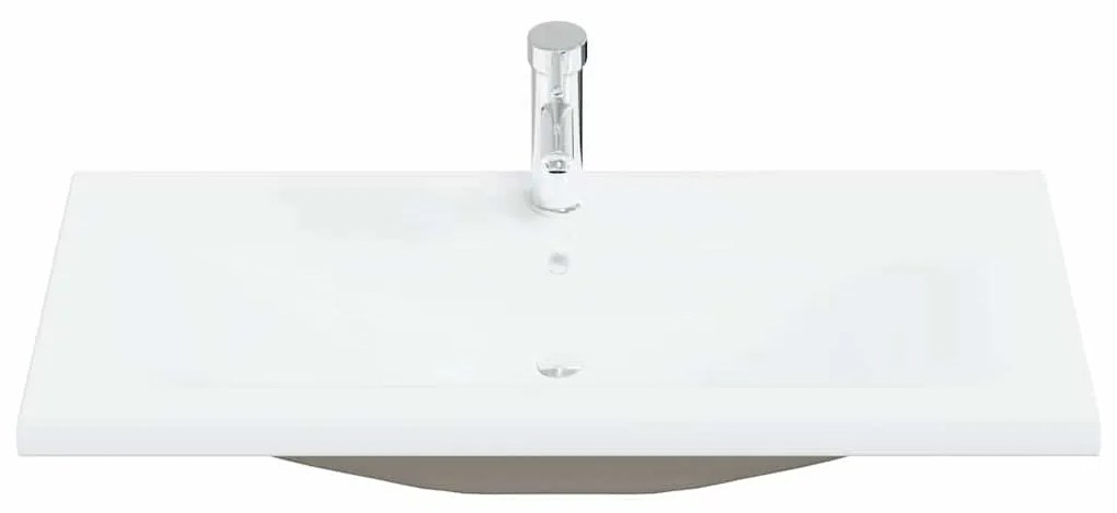 vidaXL Σετ Επίπλων Μπάνιου με ράφι 4 pcs Μαύρη Οξυά Επεξεργασμένο ξύλο